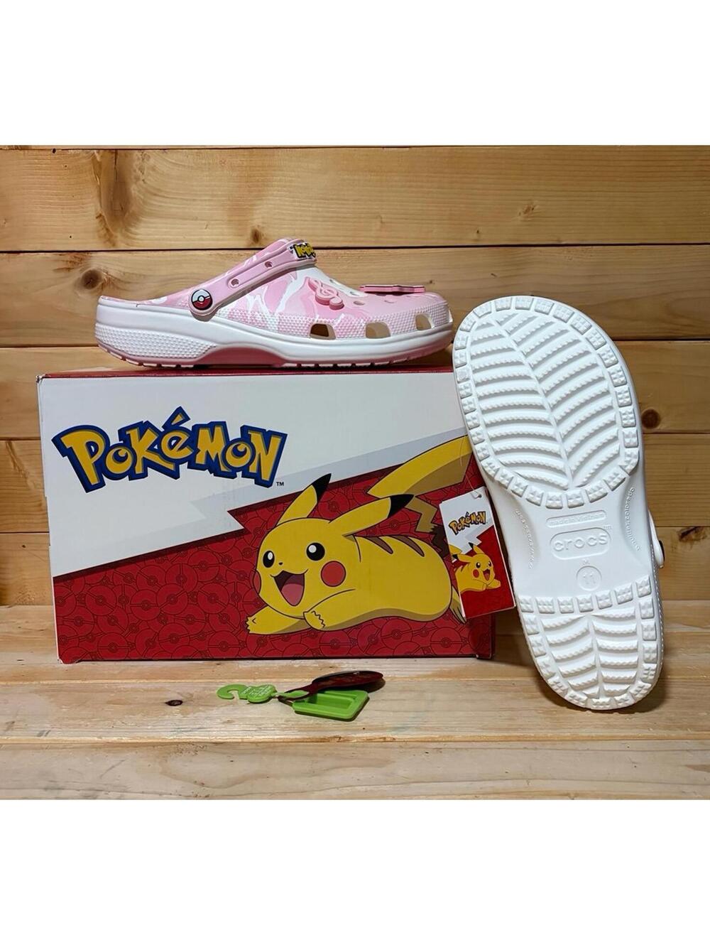 New Crocs Pokemon Jigglypuff Classic Clog Light-Up Star M11 W13 Limited Edition